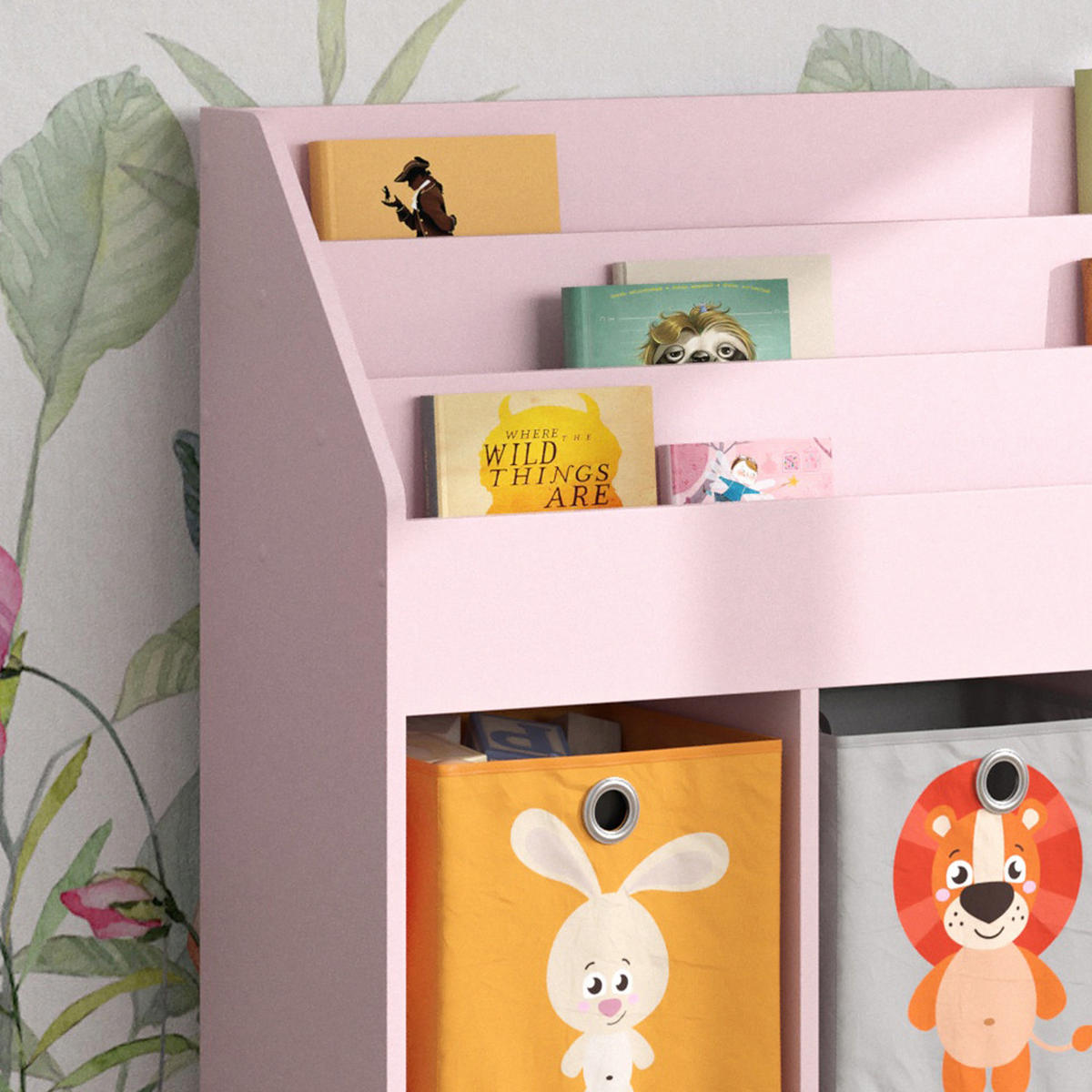 KINDERREGAL Luigi Rosa 107.2 x 114.2 cm ohne Faltboxen - Rosa, Holzwerkstoff (107.2/114.2/31.2cm) - Vicco