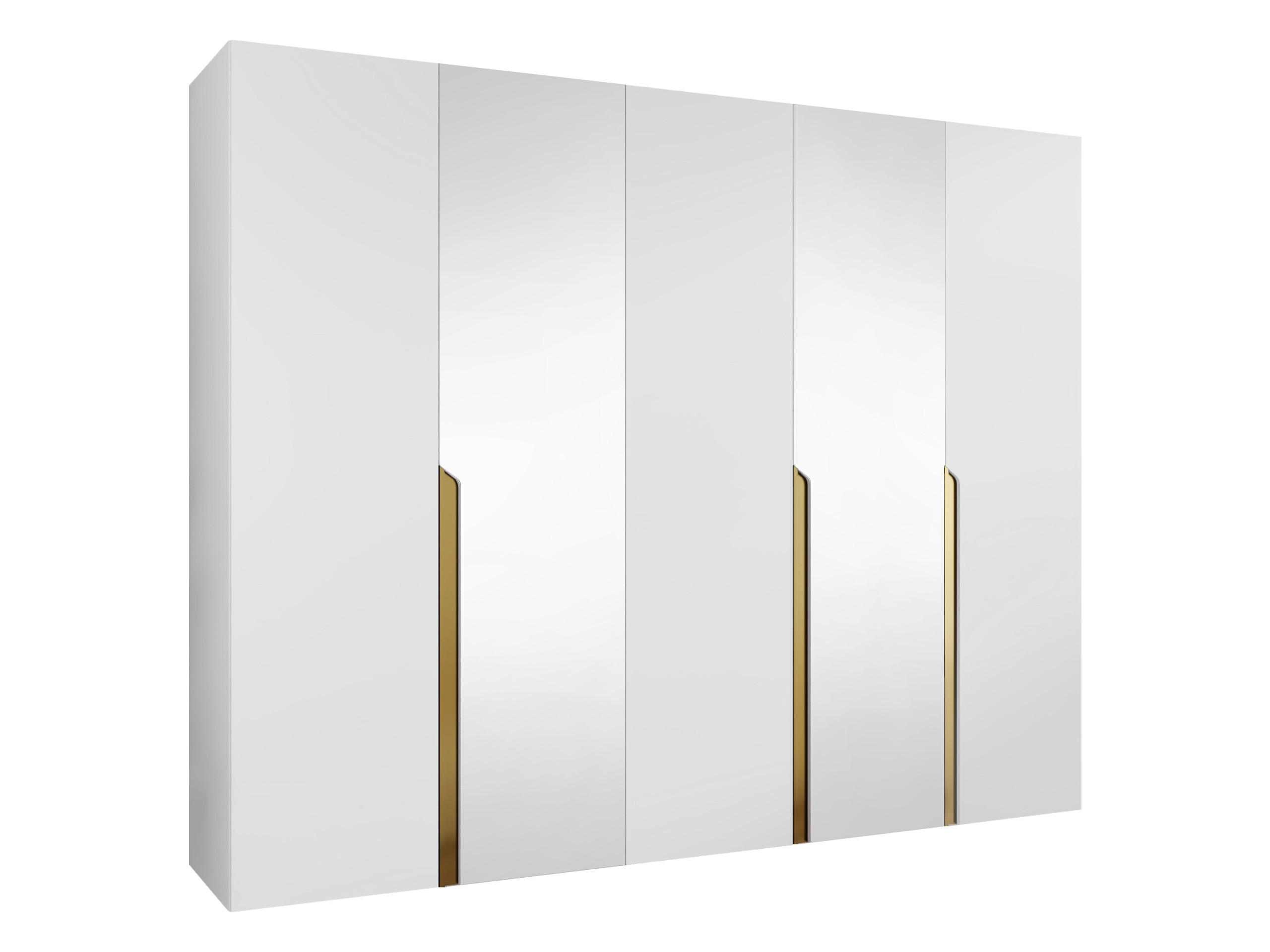 Mirjan24 Drehtürenschrank Weiß, Gold 250x202x52 cm