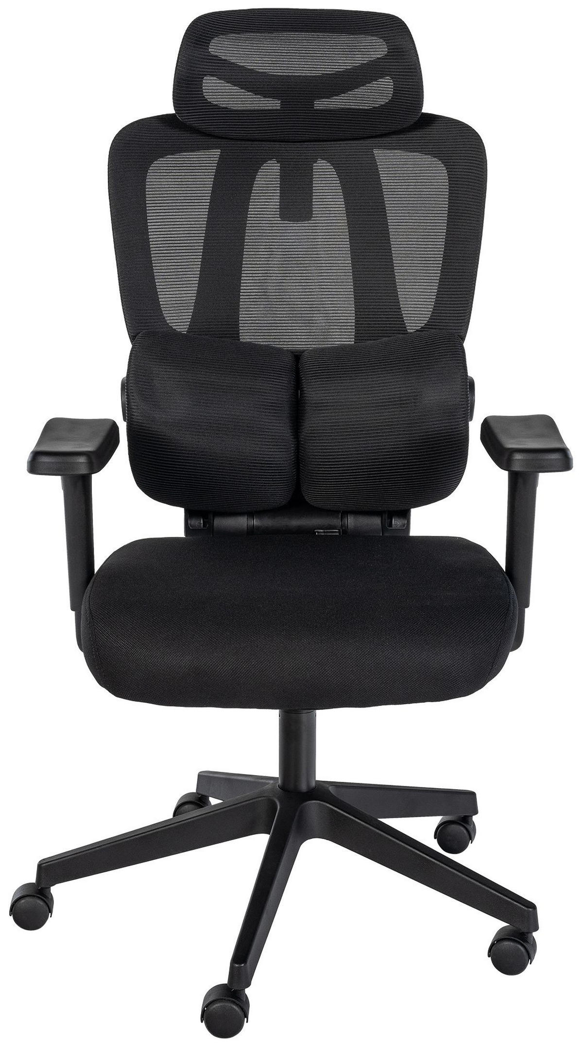 DREHSTUHL Stoff Schwarz - Schwarz, Kunststoff/Textil (67/117/52cm) - CLP