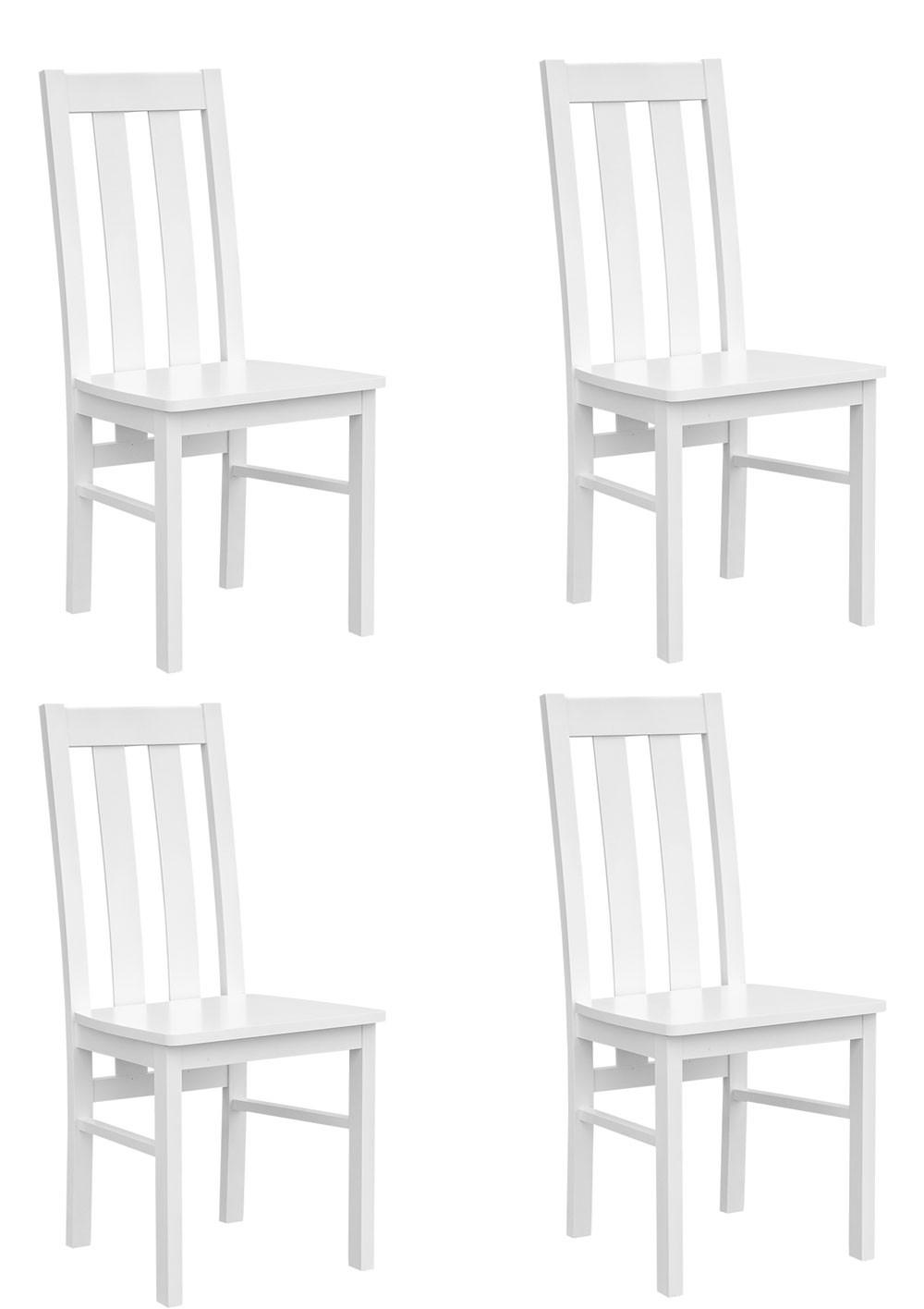 STÜHLE 4ER SET Belluno Elegante Kiefer weiß (RAL9010) lackiert 43 / 42 / 96cm - Weiß, Holz/Holzwerkstoff (43/96/42cm) - Feldmann-Wohnen