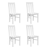 STÜHLE 4ER SET Belluno Elegante Kiefer weiß (RAL9010) lackiert 43 / 42 / 96cm - Weiß, Holz/Holzwerkstoff (43/96/42cm) - Feldmann-Wohnen