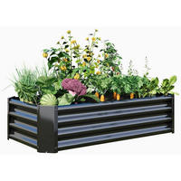 HOCHBEET-SET Metall Schwarz 120 x 60 x 30 cm - Schwarz, Metall (60/30/120cm)