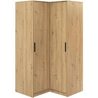 ECKSCHRANK Kavo, Eckdrehtürenschrank mit 2 Türen, Eiche Artisan - Eiche Artisan, Holzwerkstoff (108.5/200/106.5cm) - Beautysofa