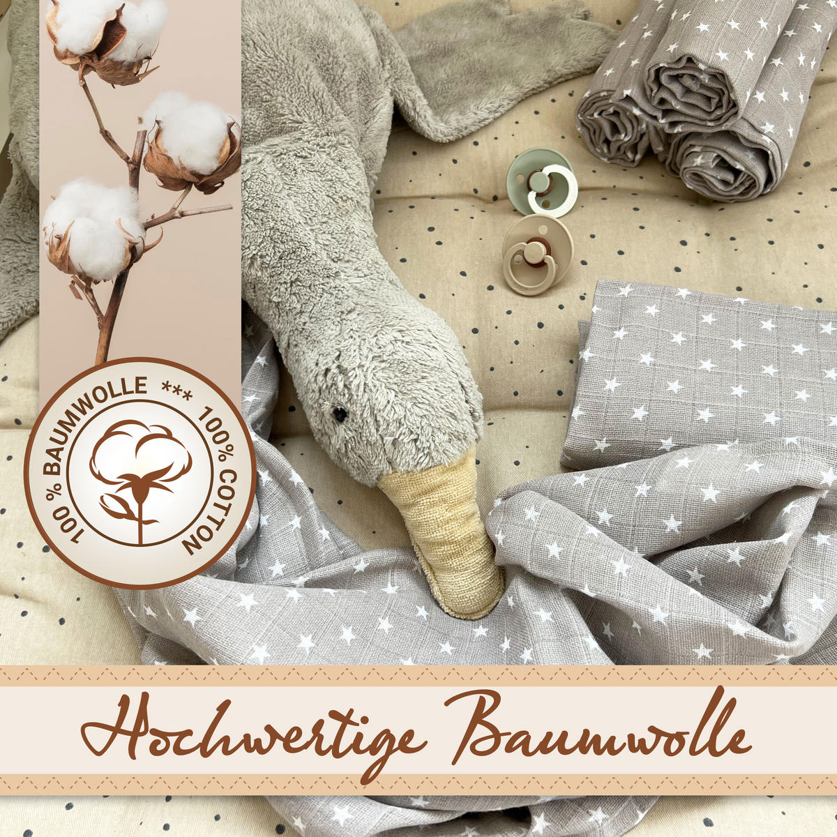 SPUCKTÜCHER, 10er-Set, 80x80 cm, 100% Baumwolle, Grau - Grau, Textil (80/80cm) - Zollner