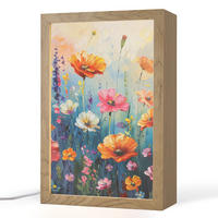 STOLNÁ LAMPA Kvety - Príroda - Akvarel - Umenie 20x30 cm - staroružová, kompozitné drevo (8/20/30cm) - OnlyWow