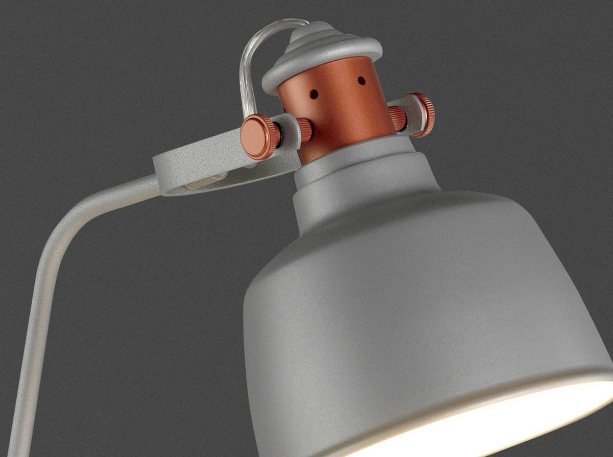 TISCHLEUCHTE Tischleuchte grau Stahl und Bronze Details 42/18/60 cm - Grau, Metall (18/42/60cm) - ANGEL CERDA