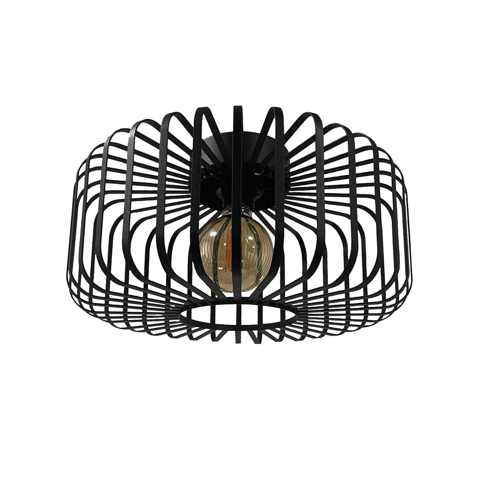 HÄNGELAMPE Metall Cage 39/21 cm - Schwarz, Metall (21/39/21cm) - Bamyum