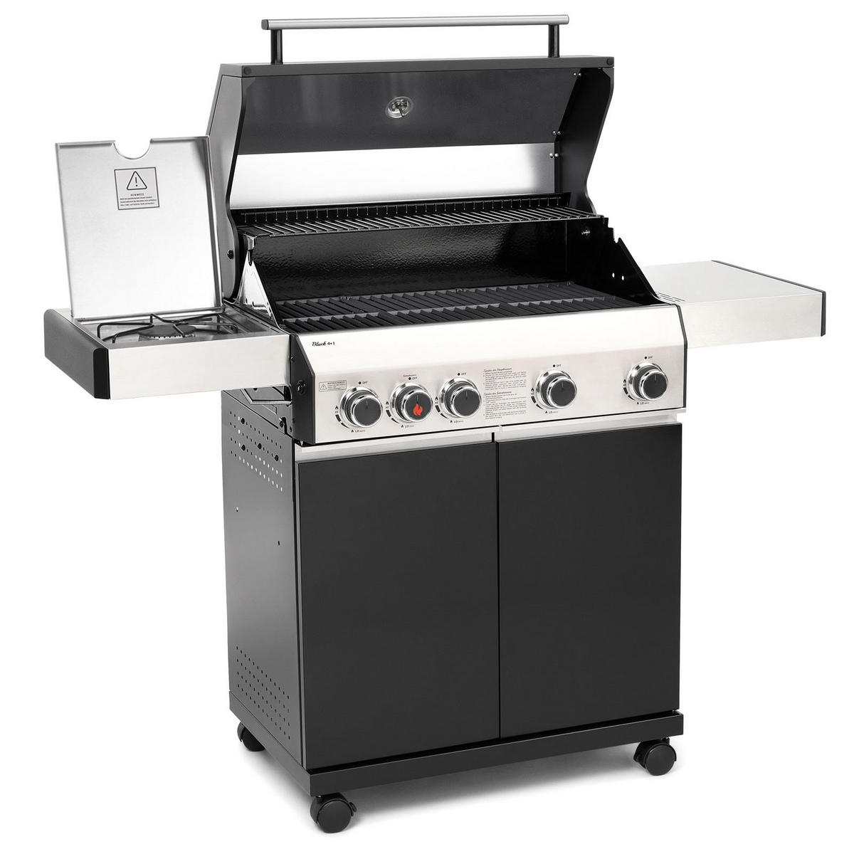 GASGRILL BLACK 4+1 - Schwarz, Metall (140/115/50cm) - TAINO
