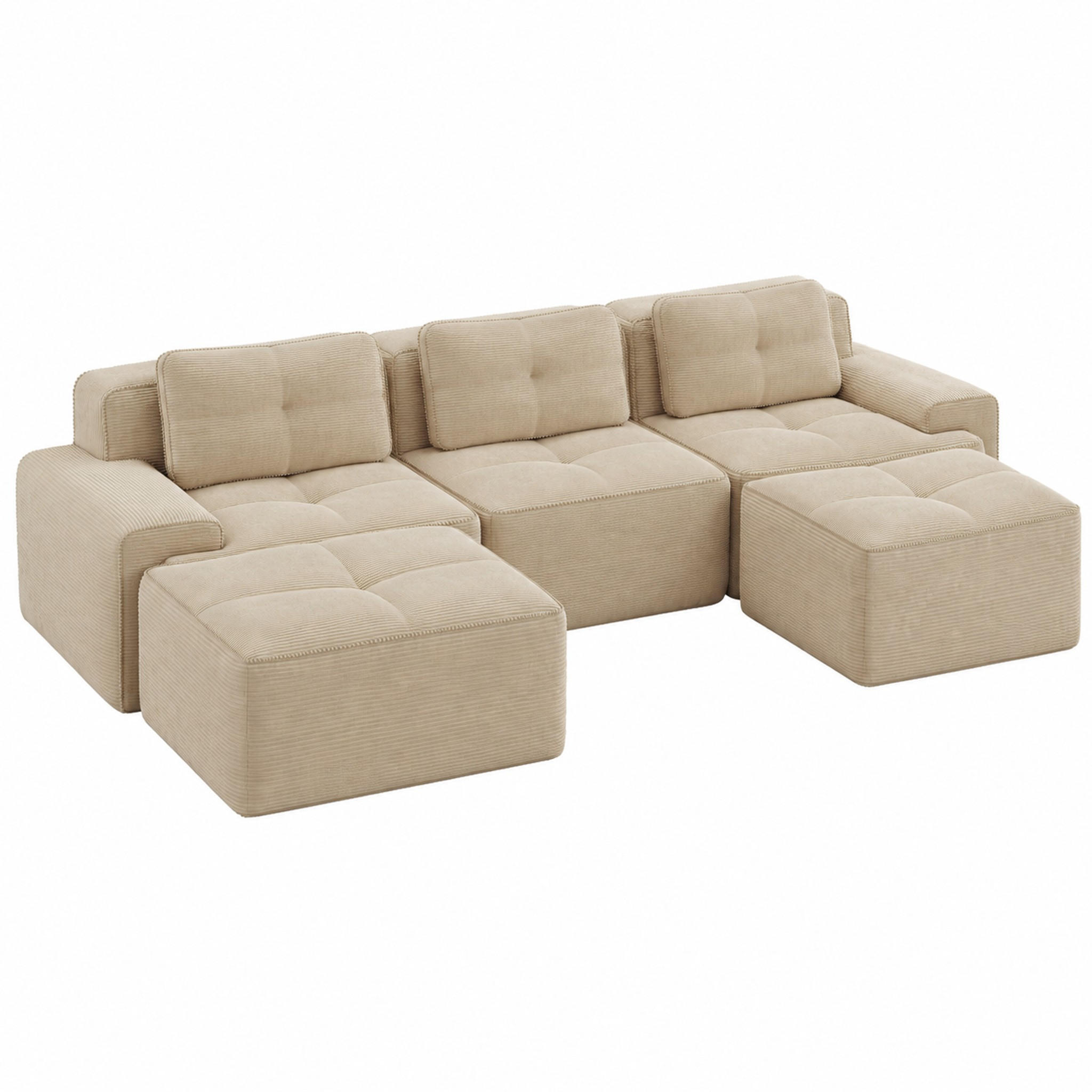 Meubliv Sofa Beige 177x69x293.1 cm