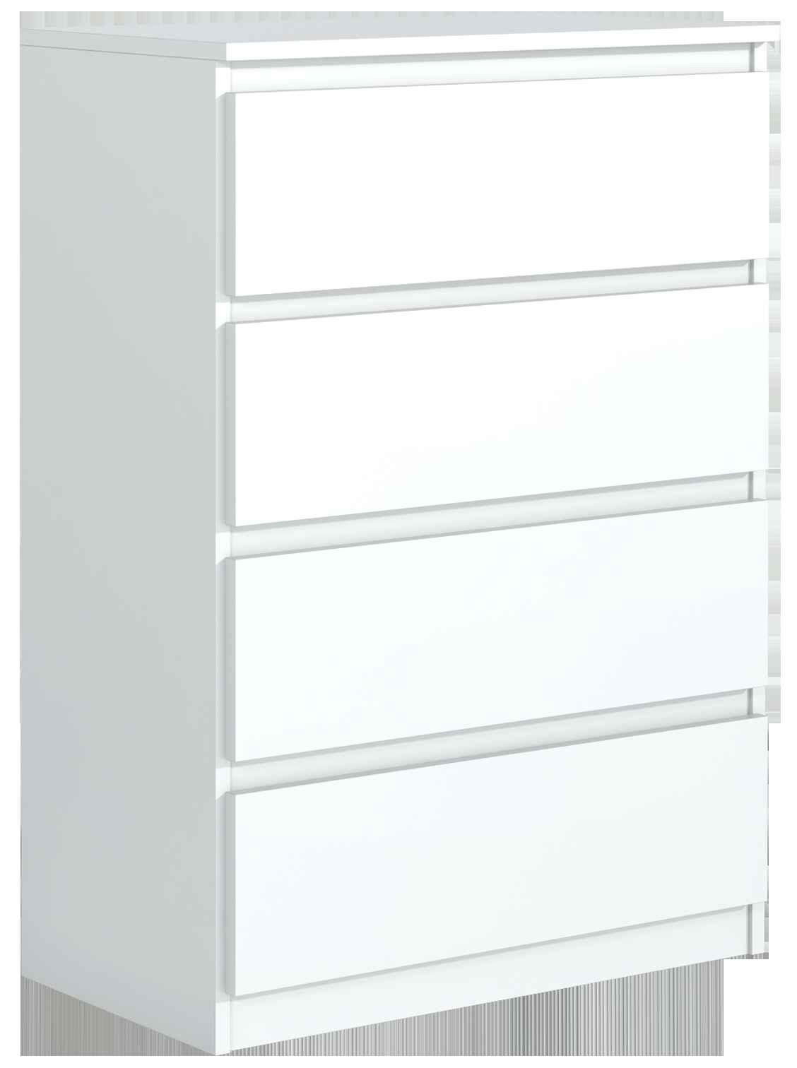 KOMMODE NUDO 70/102/39cm mit 4 Schubladen Türen Weiß - Weiß, Holzwerkstoff (70/102/39cm) - MASSENO