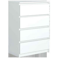 KOMMODE NUDO 70/102/39cm mit 4 Schubladen Türen Weiß - Weiß, Holzwerkstoff (70/102/39cm) - MASSENO