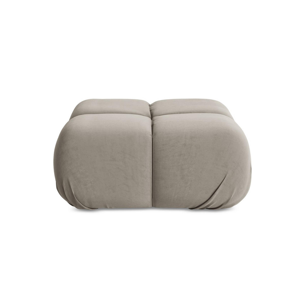 POUF Samt Stoff Grau - Taupe/Lila, Kunststoff/Textil (95/41/95cm) - LaMiaSofa