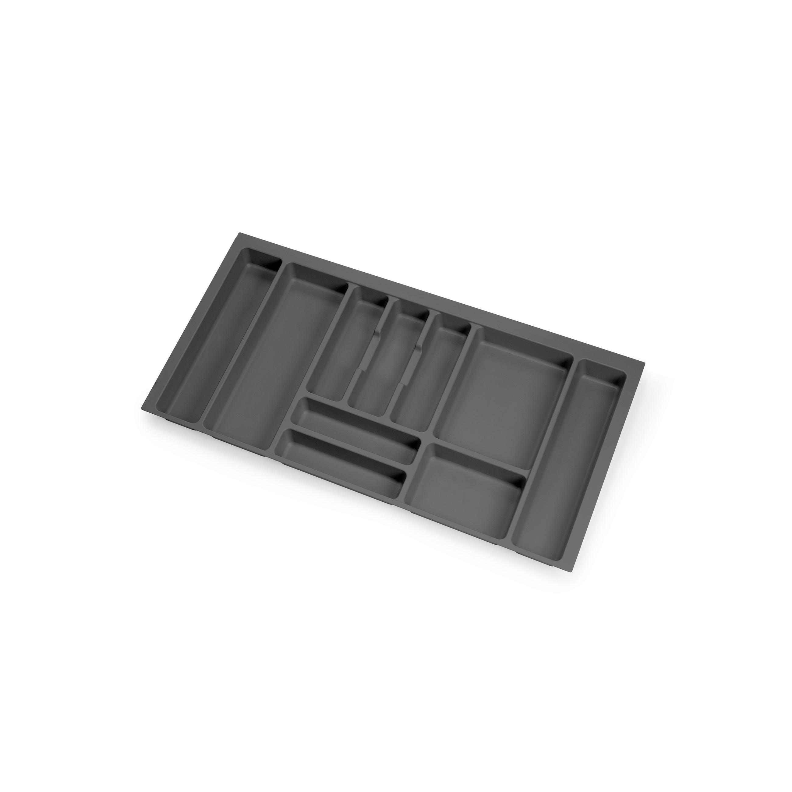BESTECKEINSATZ Optima Vertex/Concept, Tiefe 500mm, Plattenstärkenstärke 16mm, Modul 900mm, Kunststoff, Anthrazitgrau - Anthrazit, Kunststoff (86.5/5/52cm) - EMUCA