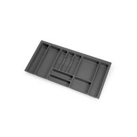 BESTECKEINSATZ Optima Vertex/Concept, Tiefe 500mm, Plattenstärkenstärke 16mm, Modul 900mm, Kunststoff, Anthrazitgrau - Anthrazit, Kunststoff (86.5/5/52cm) - EMUCA