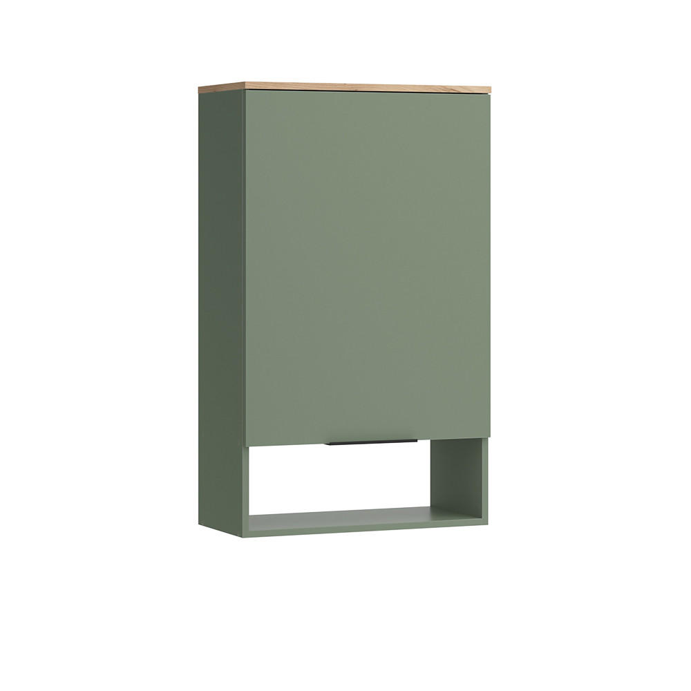 STĚNOVÁ POLICE Wido Zelená - Sonoma dub/zelená barva, kompozitní dřevo (60/100/30cm) - Vicco