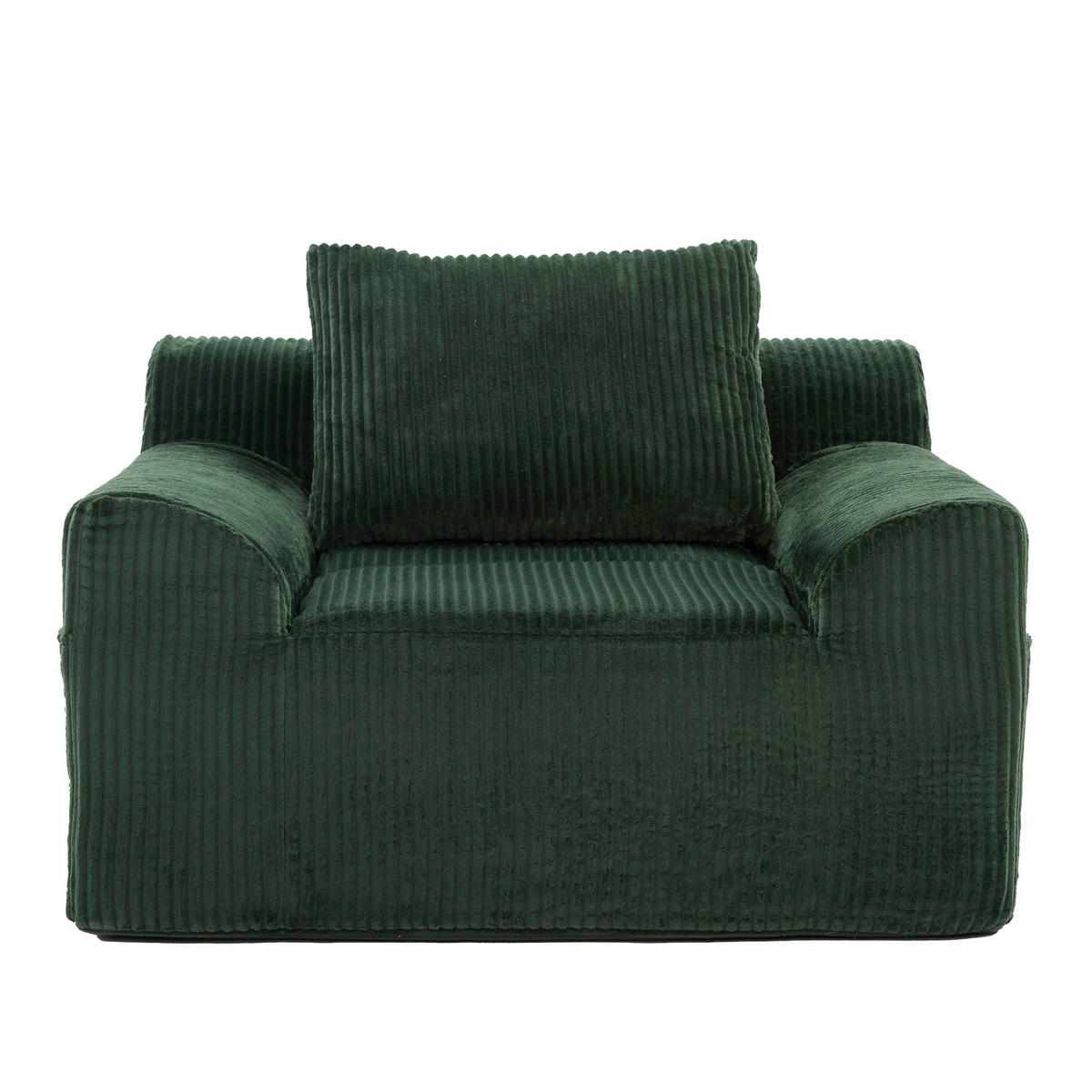 RELAXSESSELSET Übergroßer Loungesesselmit Fußhocker,Cord,Grün - Grün, Textil (110/87/147cm) - LVHOM