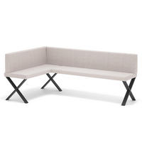 ECKBANK links VERO X Webstoff glatt, 128/168 cm Beige - Beige, Textil/Metall (128/168cm) - Idohome