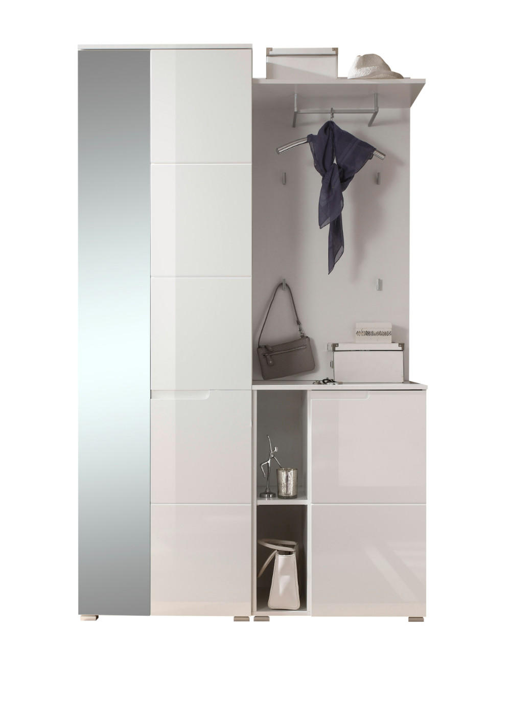 moebel dich auf Garderobe Weiß 120x198x40 cm