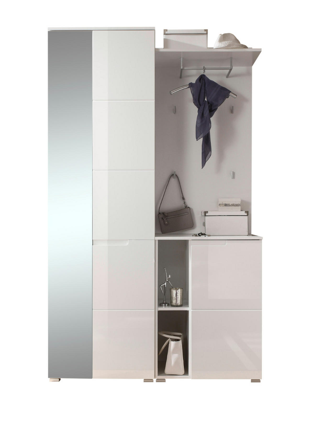 GARDEROBE 5-teilig in 120/198/40 cm - Weiß, Holz (120/198/40cm) - moebel dich auf