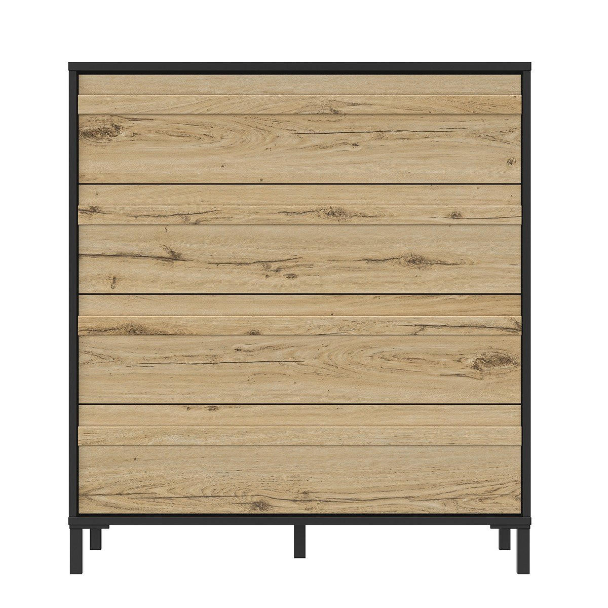 KOMMODE 4 Schubladen MIMIZAN - Französische Herstellung - 94/45/104 cm - Eichefarben, Holzwerkstoff (45/104/94cm) - Calicosy