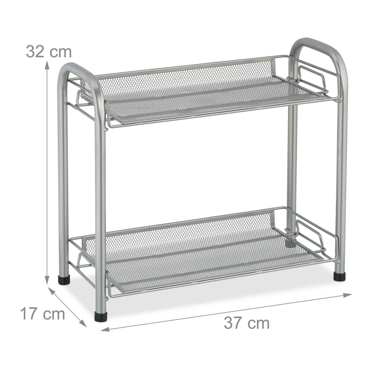 GEWÜRZREGAL - Silberfarben, Kunststoff/Metall (37/32/17cm) - Relaxdays