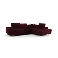 ECKSOFA EMILY mit Schlaffunktion Monolith 69 Rechts - Bordeaux, Textil (275/200cm) - Bedante