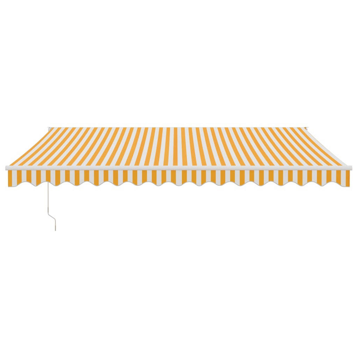 ELEKTRISCHE Markise mit Kurbel Gelb und Weiß 4x3 - Gelb/Weiß, Textil (400/300/400cm) - furnicato