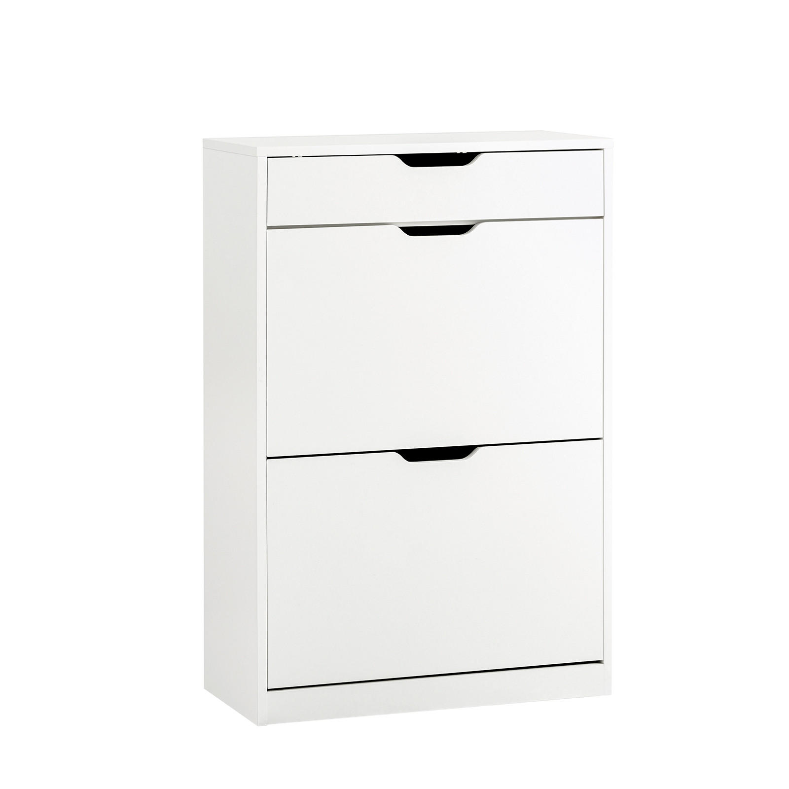 SoBuy BOTNÍK se třemi zásuvkami Bílá 60x30x90cm Minimalistický