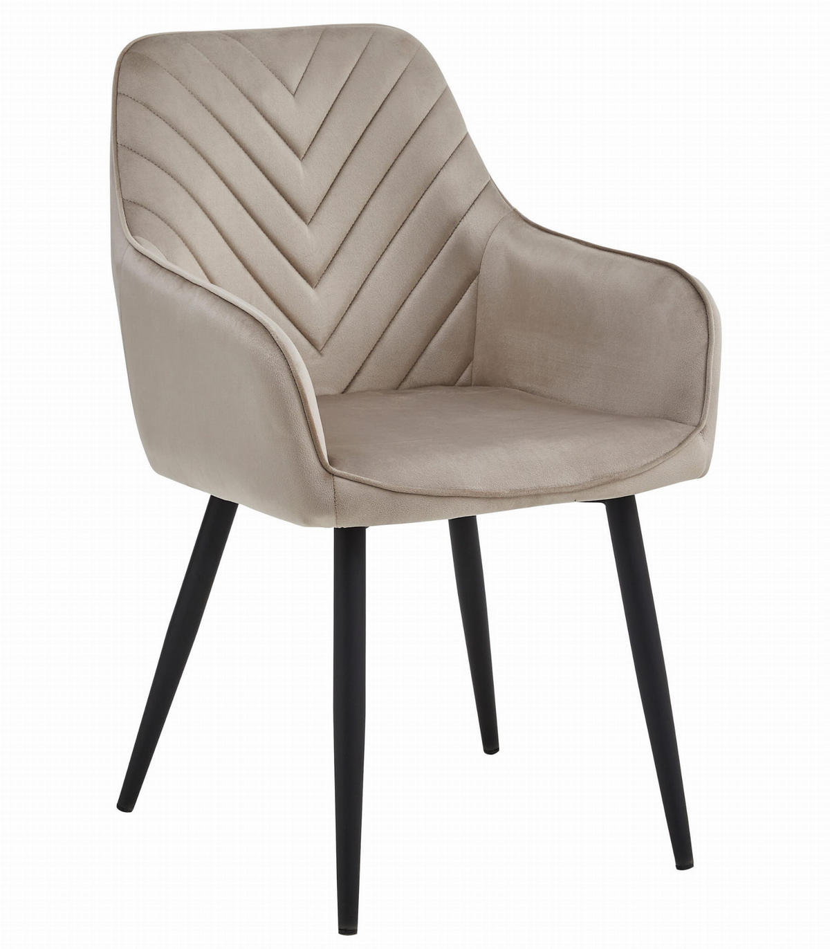 ESSZIMMERSTUHL WAAV dunkelbeiger Sitz, schwarze Beine - Beige/Schwarz, Textil (54/83.5/61cm) - Valora