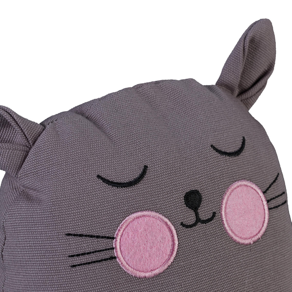 ZARÁŽKA Sivá Biela Ružová Mačka plnená pieskom - sivá, textil/plast (20/15.5cm) - Relaxdays