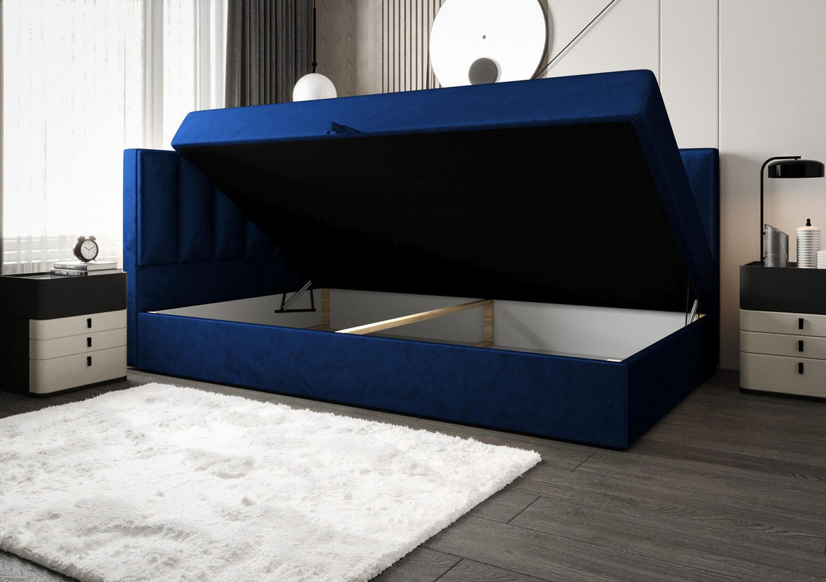 BOXBETT Adelle VII Dunkelblau 90x200 cm - Dunkelblau, Textil (90/200cm) - B&B Home