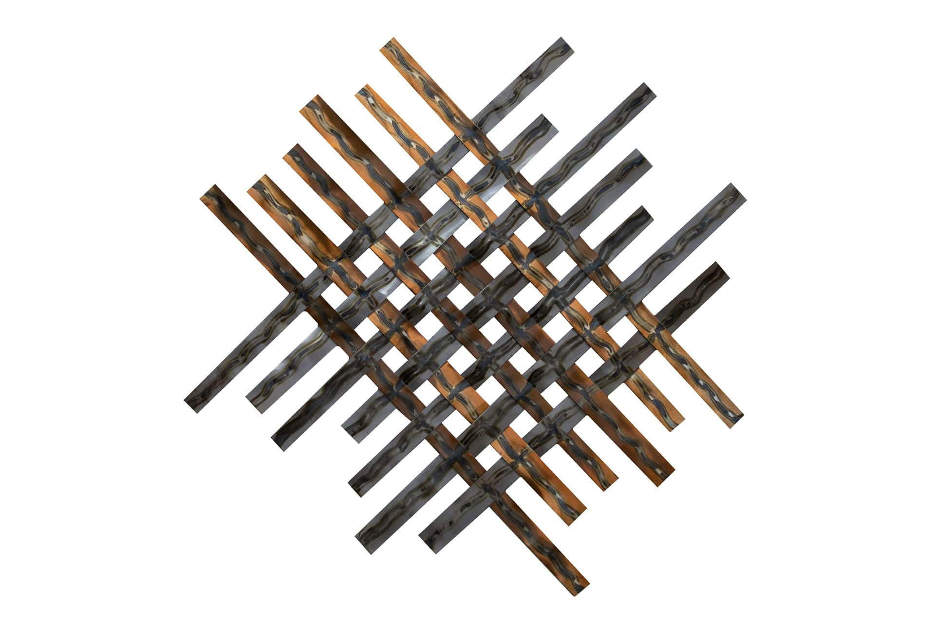 KUNSTLOFT KOVOVÁ NÁSTĚNNÁ DEKORACE HNĚDÁ/STŘÍBRNÁ, 100/100 CM