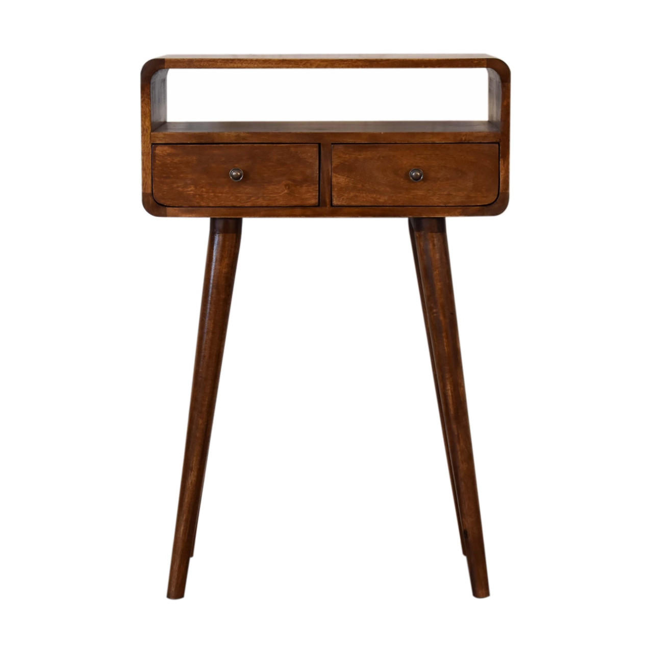 KONSOLENTISCH mit Kastanien-Finish - Messingfarben/Braun, Holz/Metall (30/60/90cm) - Artisan Furniture