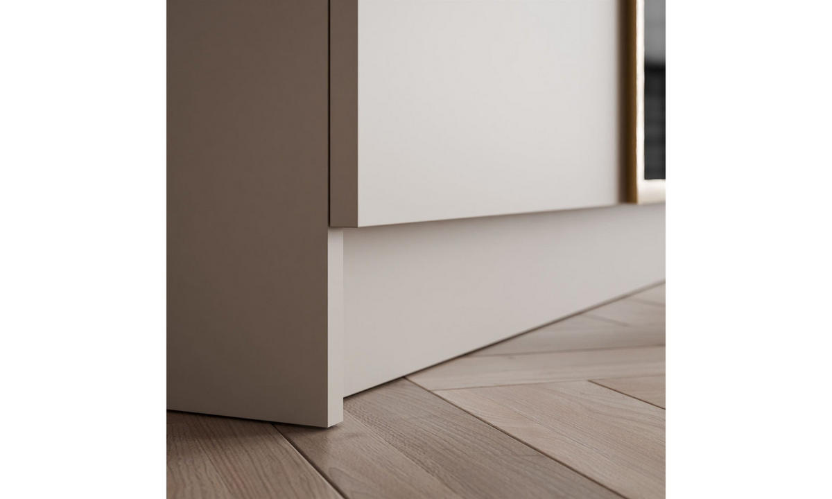 KLEIDERSCHRANK ATRIUM GOLD 200/57/210 cm Goldchrom-Griffe ohne LED-Beleuchtung - Kaschmir/Goldfarben, Holzwerkstoff (200/210/57cm) - Lookway
