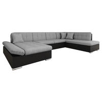 ECKSOFA Bergen, Seite: Links - Silberfarben/Schwarz, Holz/Textil (345/76/205cm) - MIRJAN24