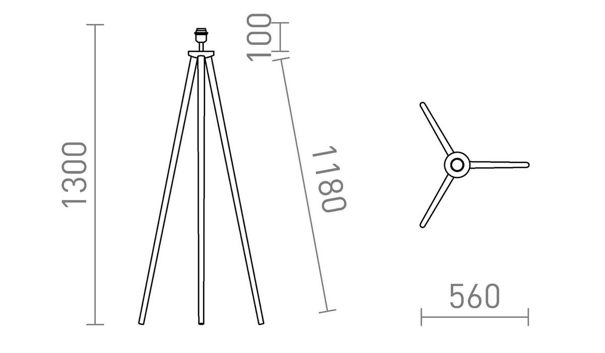 LEUCHTE BASCO bamboo Bambus 15 W - Naturfarben, Naturmaterialien (30/30/135cm) - Rendl