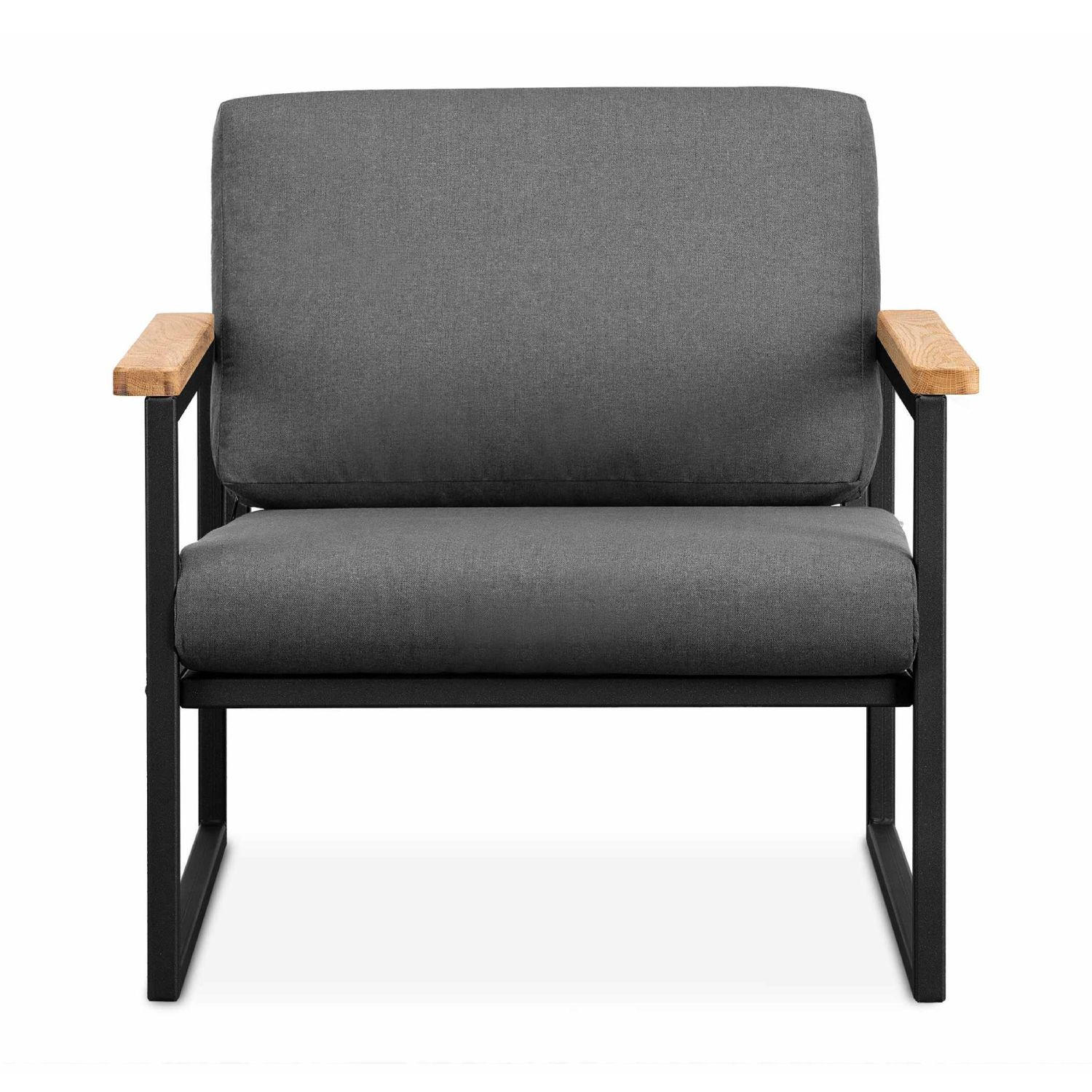 GARTENSESSEL TRIBO ,Schwarz/Grau - Schwarz/Grau, Holz/Textil (70/65/60cm) - KONSIMO®