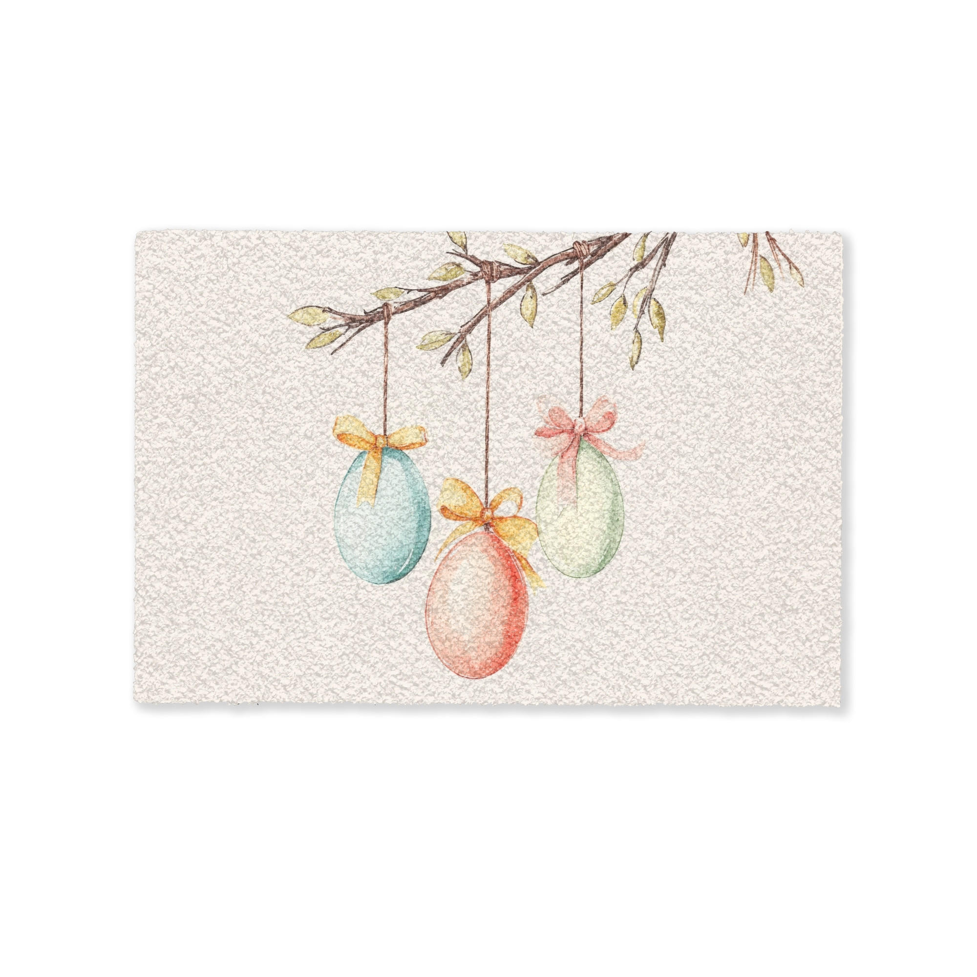 FUSSMATTE Osterkuchen - Schleife - Eier 60x40 cm - Creme, Kunststoff (40/60cm) - MuchoWow