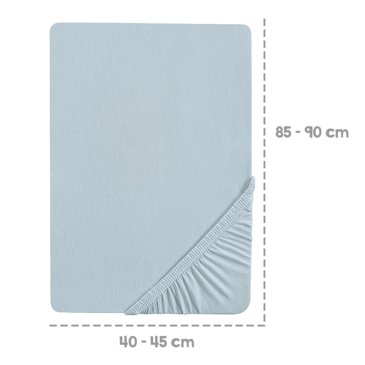 SPANNBETTLAKEN 45 x 90 cm & 40 x 90 cm - Hellblau, Textil (45/90cm) - Roba