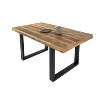 ESSTISCH RIO - Beige/Schwarz, Holz/Metall (80/140/77cm) - SAM
