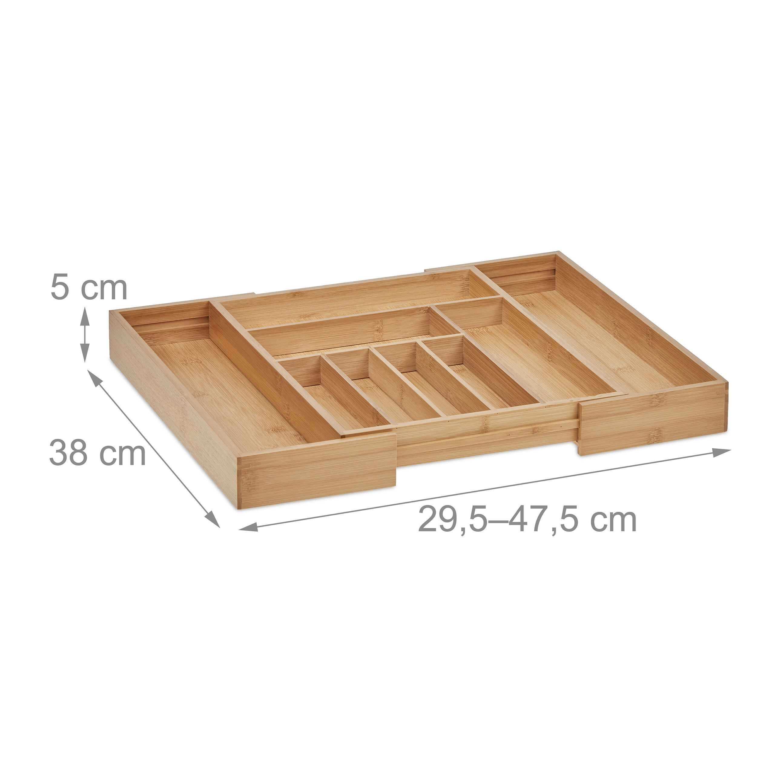 BESTECKKASTEN - Hellbraun, Holz/Kunststoff (47.5/5/38cm) - Relaxdays