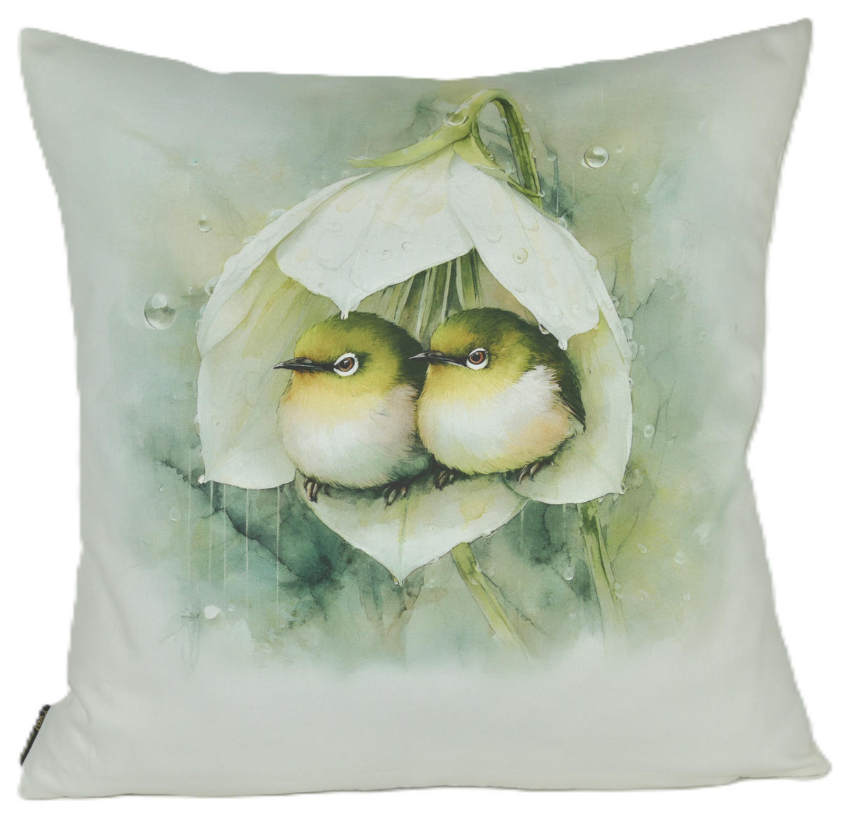 KISSENHÜLLE FRÜHLINGSFEST VÖGEL - Hellgrün, Textil (50/50cm) - Yve! decoration