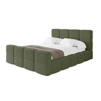 POLSTERBETT mit Bettkasten und Lattenrost mit Matratze H3/H4, Kopfteil, Boxbett, mit Stauraum - NATA-Z 140x200 Grün - Grün, Holzwerkstoff/Textil (140/200cm) - ALTDECOR
