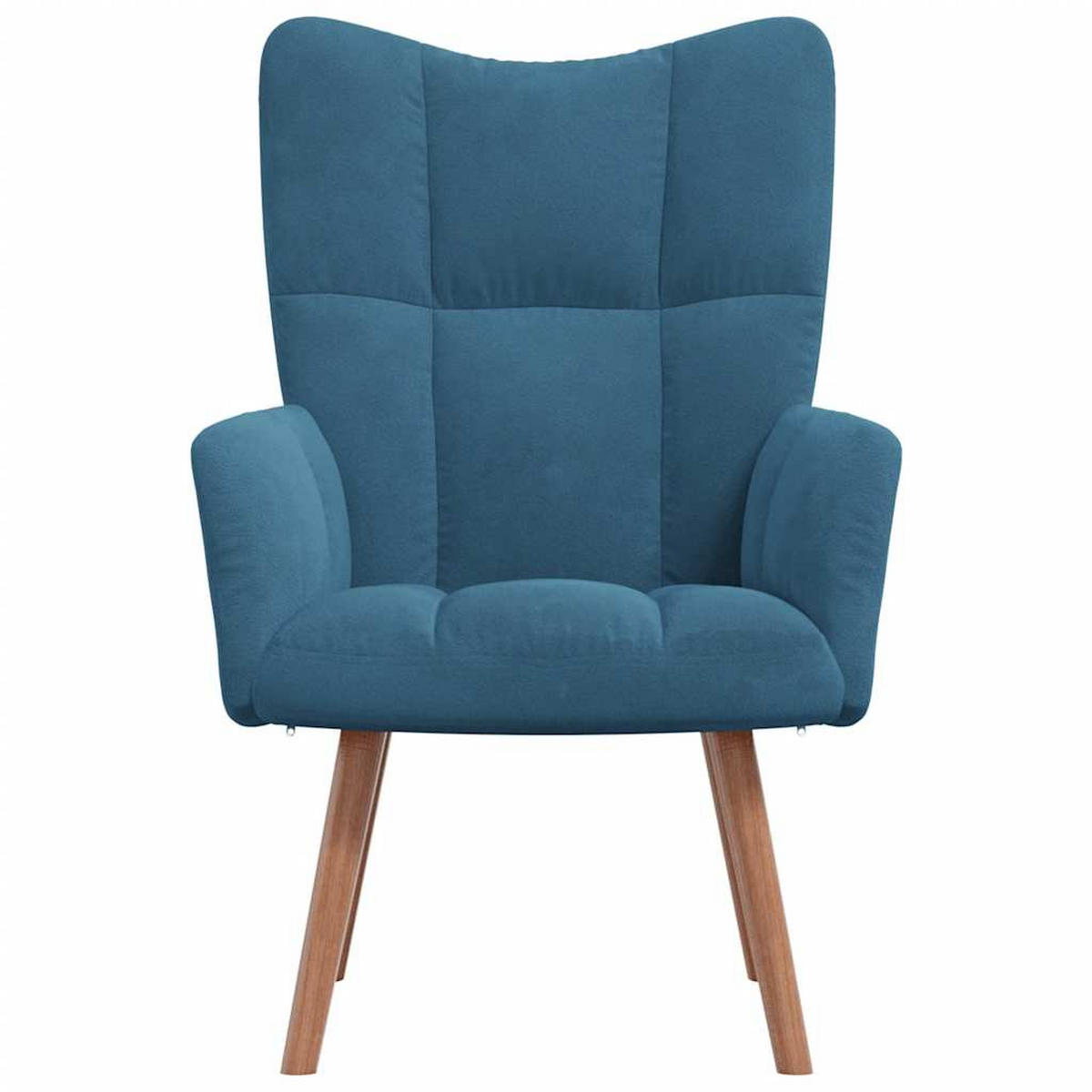 SESSEL mit Holzbeine 61,5/69/95,5 cm aus Samt Blau - Blau/Braun, Holz/Textil (61.5/95.5/69cm) - vidaXL