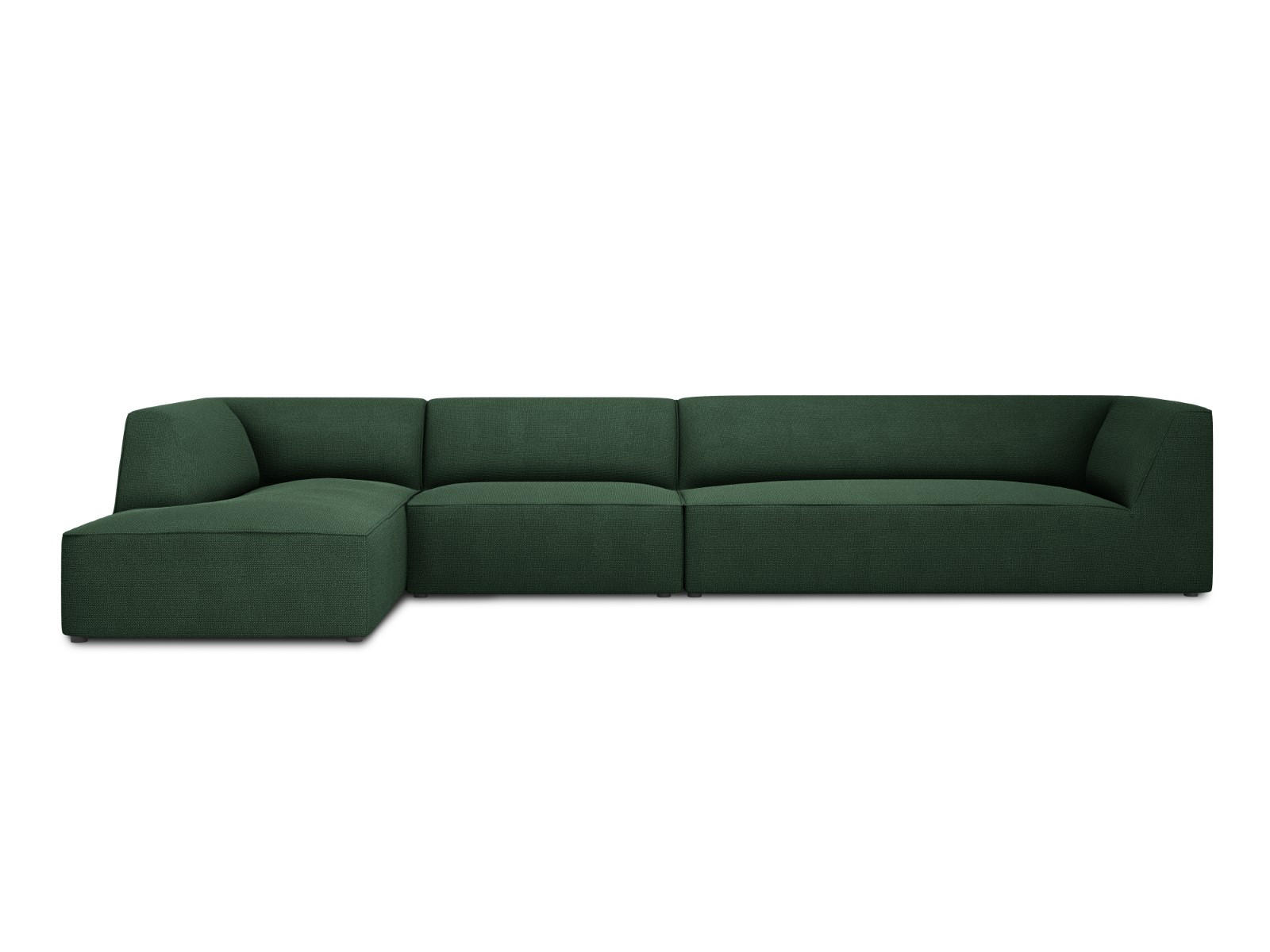 ECKSOFA links Ruby aus strukturiertem Stoff grün 5 Sitzplätze - Grün, Textil (180/366cm) - Micadoni