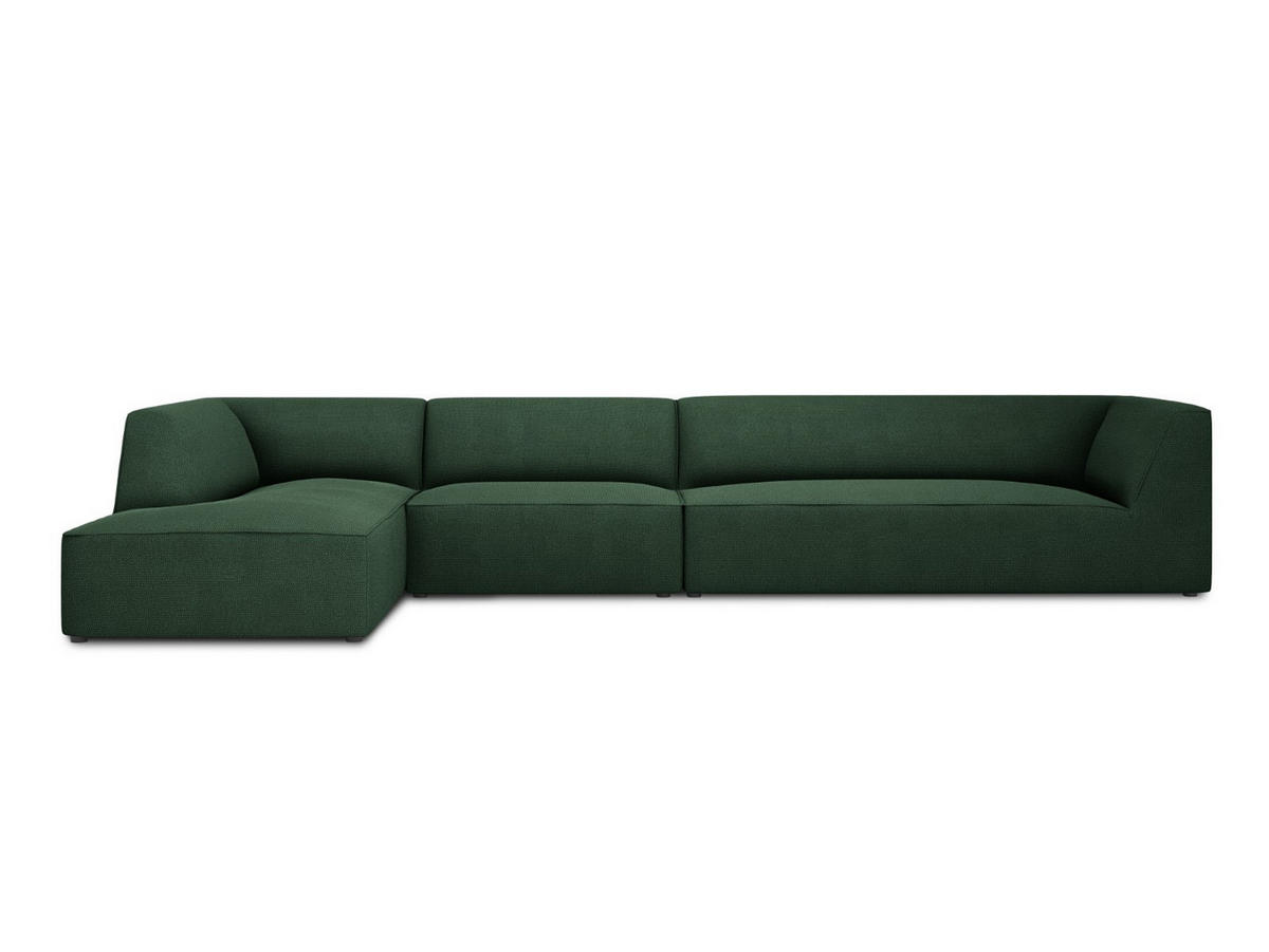 ECKSOFA links Ruby aus strukturiertem Stoff grün 5 Sitzplätze - Grün, Textil (180/366cm) - Micadoni