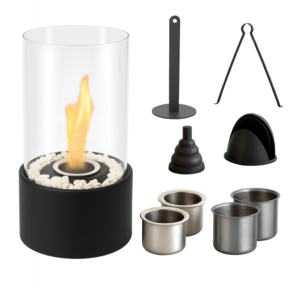 TISCHKAMIN Ignivora 16/16/27 cm - Schwarz, Metall (16/27/16cm) - ZMH