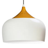 PENDELLEUCHTE Kreis 30/30 cm - Goldfarben/Weiß, Holz/Metall (27/30/27cm) - Bamyum