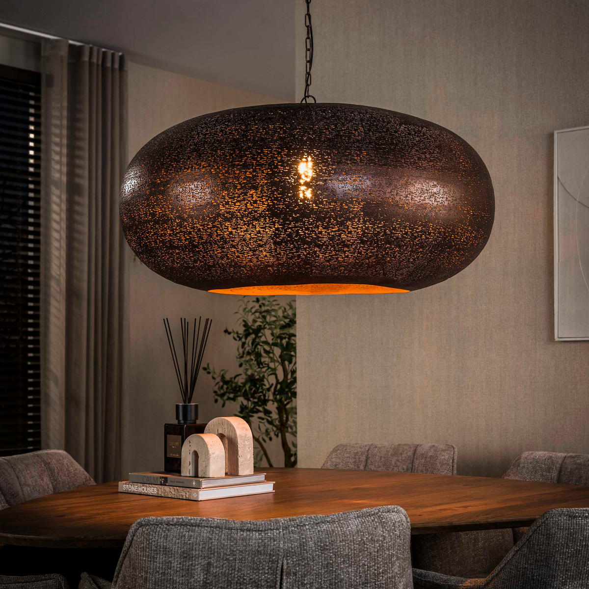 HÄNGELEUCHTE Cielo Braun 90/90/150 cm - Braun, Glas (90/90/150cm) - Hoyz Collection