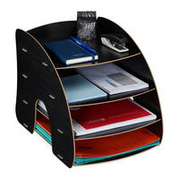 ULOŽENIE dokumentov - čierna, kompozitné drevo (25.5/27/34.5cm) - Relaxdays